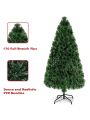 Gymax Pre-Lit Fiber Optic 5' Artificial Christmas Tree PVC Tips Metal Stand