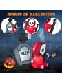 Gymax 5FT Halloween Inflatable Tombstone & Reaper Combo w/ LED & Waterproof Blower
