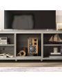 TV Stand Storage Media Console Entertainment Center, without Drawer, Grey Walnut