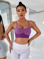 Two Tone Crisscross Backless Sports Bra