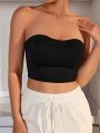 SHEIN Solid Color Bandeau Top