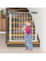 Costway 30-32.5 inch Baby Safety Gate with Door for Doorways & Stairs White