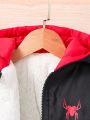 Toddler Boys' Hooded Spider Design Warm Padded Jacket