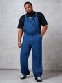 SHEIN Extended Sizes Men'S Plus Size Denim Overalls