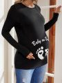 SHEIN Maternity Footprint Nursing T-shirt