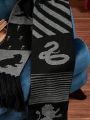 HARRY POTTER X SHEIN Harry Potter Collaboration Black Long Scarf, Comfortable And Soft For Everyday Use