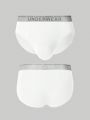 Men's Letter Print Elastic Waistband Triangle Boxer Briefs (3pcs/Set)