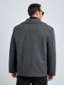 SHEIN Extended Sizes Men Plus Lapel Neck Double Breasted Overcoat