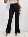 SHEIN Privé Solid Color Flare Pants