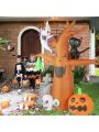 8 FT Halloween Inflatables Tree with Ghosts Pumpkin Tombstone, Inflatable Halloween Decorations  with Built-in  LEDs , Blow Up Yard Decorations for Garden Yard Lawn
