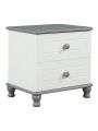 Upgraded White Nightstand with 2 Drawers, Modern Night Stands for Bedrooms, Wooden Bed Side Table/Night Stand for Small Spaces, College Dorm, Kids’ Room, Living Room,19.5inch