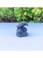 1pc Natural Obsidian Carved Raven Skull Ornament For Halloween Decoration(random Pattern)