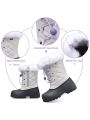 K KomForme Boys & Girls Snow Boots Insulated Fur Lined Warm Anti-Slip Waterproof Winter Boot (Toddler/Little Kid/Big Kid)