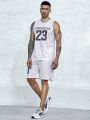 Basketball Men's Letter Printed Vest And Shorts Basketball Uniform Set