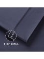100% Cotton Percale Mini Bed in Bag (Sheet Set and Duvet Set), Queen Size, Navy Blue, Includes 1 Duvet Cover, 1 Fitted Sheet, 1 Flat Sheet, 2 Pillow Sham and 2 Pillowcases