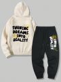 ROMWE Street Life Men Letter Printed 2pcs/Set Outfit