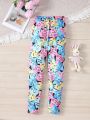 Girls' Sticky Note Print Leggings For Teenagers