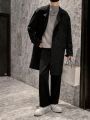 Men Double Breasted Drop Shoulder Trench Coat