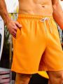 Men's Drawstring Waist Faux Two-Piece Beach Shorts
