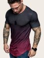 Men Ombre Round Neck Tee