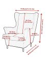 2pcs Feather Printing Wingback Armchair Chair Cover ,  Modern Style Elastic Polyester Fiber Detachable Slipcovers ​for Living Room & Bedroom Decor