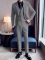 Men's Solid One-button Slim Fit Suit Set