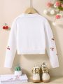 Toddler Girls' Cherry Pattern Cardigan Sweater