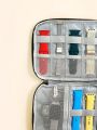 1pc Solid Color Watch Strap Storage Bag Compatible With Apple Watch Band And Face, Data Cable Organizer Pouch