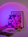 1pc 16 Color Remote Control Sunset LED Spotlight, Mini Creative Projection Ambient Light, Romantic Night Light For Bedroom Coffee Store Live Wall Decoration