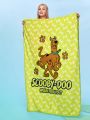 SCOOBY-DOO X SHEIN Green Dog Printed Flannel Blanket