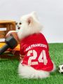 PETSIN Pet Sports Jersey San Francisco Number Print Bird's Eye Fabric Cat And Dog Unisex T-Shirt