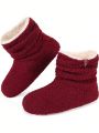 LongBay Women’s Warm Curly Fur Bootie Slippers Comfy Plush Fleece Boots Memory Foam House Shoes