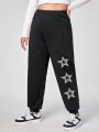 Rat Studio Large Size High-waisted Long Loose Five-pointed Star Pattern Sweatpants