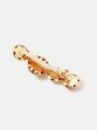 MOTF PREMIUM 18K GOLD PLATED IRREGULAR SHINY SURFACE SPRING CLIP ALL-MATCH CHIC CIRCULAR BARRETTE