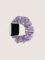 1pc Light Purple Faux Pearl Ruched Hairband Watch Band Compatible With Apple Watch 38/40/42/44/45/48/50mm, Suitable For Ultra/se/8/7/6/5/4/3/2/1