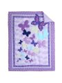 Brandream 3 Piece Baby Crib Bedding Sets for Girls Purple Butterfly Nursery Bedding Set | Baby Quilt, Fitted Crib Sheet, Dust Ruffle Included