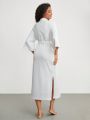 SHEIN Leisure Women's High Split Home Clothes Bathrobe