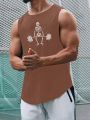 Manfinity LEGND Men's Skull With Weight Lifting Print Sleeveless Vest