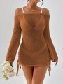 SHEIN Essnce Off Shoulder Cover Up Dress (bikini Not Included)