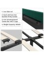 Flolinda Full Size Bed Frame Velvet Upholstered Full Bed Frame with Higher Comfortable Headboard Platform Bed Frame Full Mattress Foundation No Box Spring Needed/Easy Assembly Green