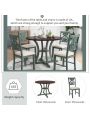 Merax 5-Piece Round Dining Table and Chair Set with Special-shaped Legs and an Exquisitely Designed Hollow Chair Back for Dining Room