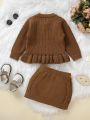 Baby Girls' Ruffle Trim Sweater And Skirt, Sweater Set
