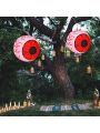 Costway 2 Pack 3 FT Halloween Inflatable Eyeballs w/ Air Blower & Red LED Lights