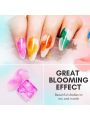Makartt Marble Nail Polish, Blooming Gel Nail Polish Summer Color Changing Nail Polish Nail Ink Watercolor Blossom Gel Polish Magic Marble Nail Vanish Tinted Beauty 6ml 6 Colors