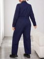 SHEIN Essnce Women's Plus Size Shirt Jumpsuit