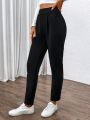 SHEIN Essnce Solid Carrot Pants