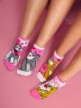 TOM & JERRY X SHEIN 2pairs Romantic Valentine's Day Short Socks