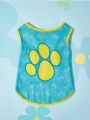SCOOBY-DOO X SHEIN Green Vest With Cute Pet Footprint Design