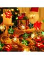 1set Led Christmas Decoration Lights With Battery Box, Including Star, Christmas Tree, And Colorful Electroplated Star Lights. The Length Of The 1.5m String Light With 10 Heads Of Star Lights Is Diameter 6cm, And The Length Of The 3m Light String