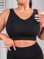 Plus Solid Sports Bra